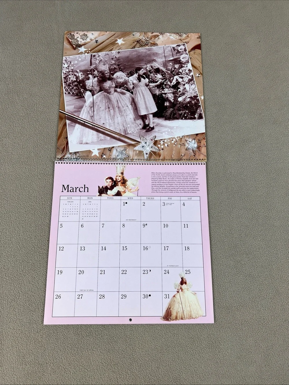 VTG 1995 Hallmark Wizard Of Oz Calendar. Dorothy, Tin Man, Cowardly Lion, Toto.